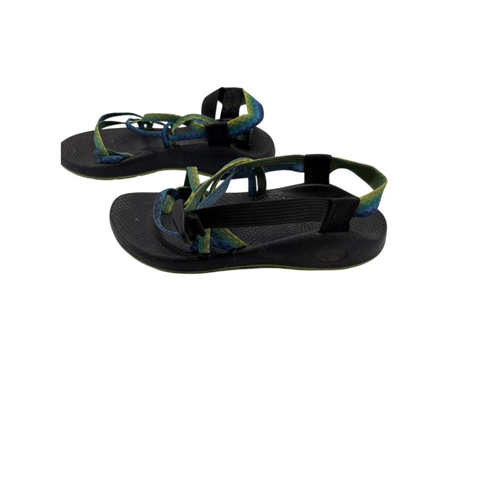 Chaco Z/2 Vibram Sport Sandals Green Blue Black No Size Tag 10.5" Outsole